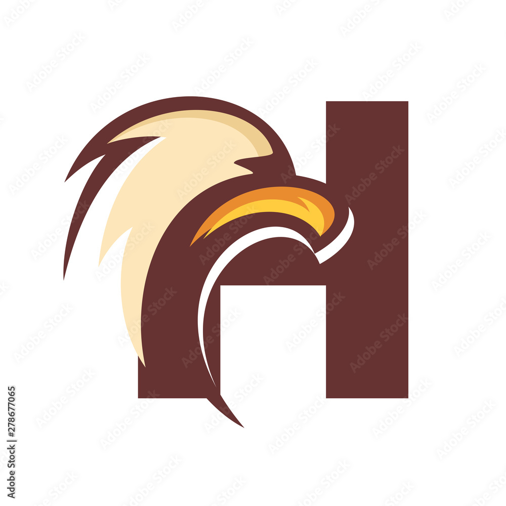 Fototapeta premium Initial H Eagle Logo