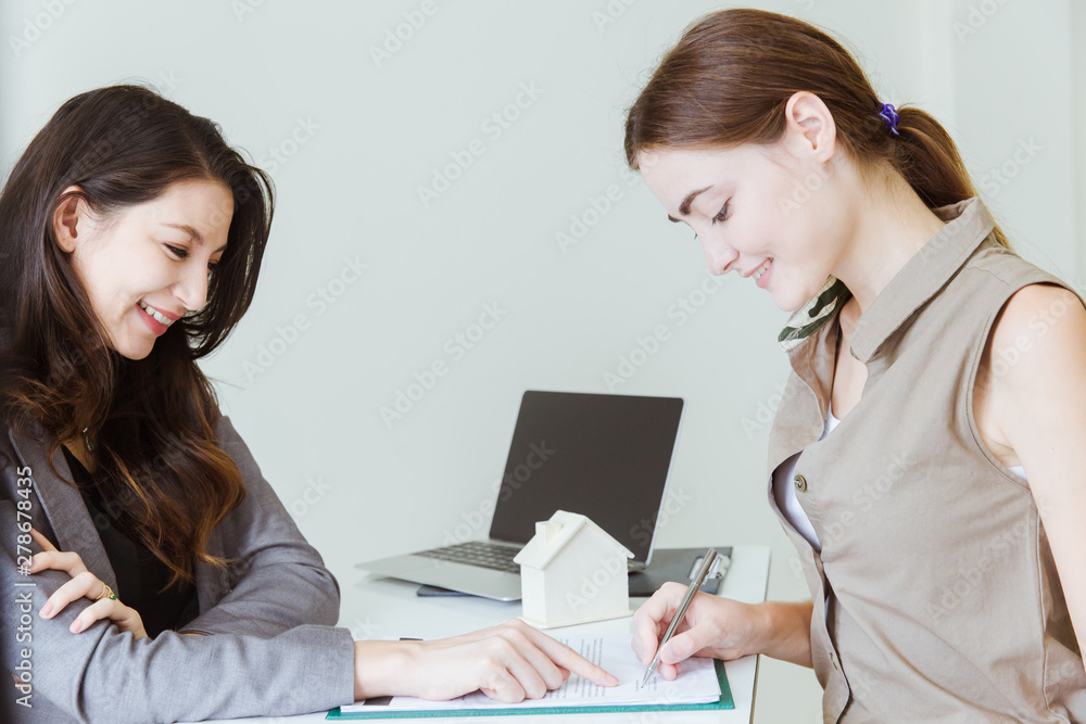 Buying rental home sale agency give signing agreement purchase contract Buying rental home sale agency give signing agreement purchase contract