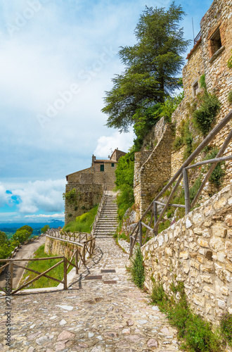 Cottanello (Rieti, Italy) - A very small and charming medieval village with stone hermitage on the Rieti hills, Sabina area, Lazio region, central Italy. photo