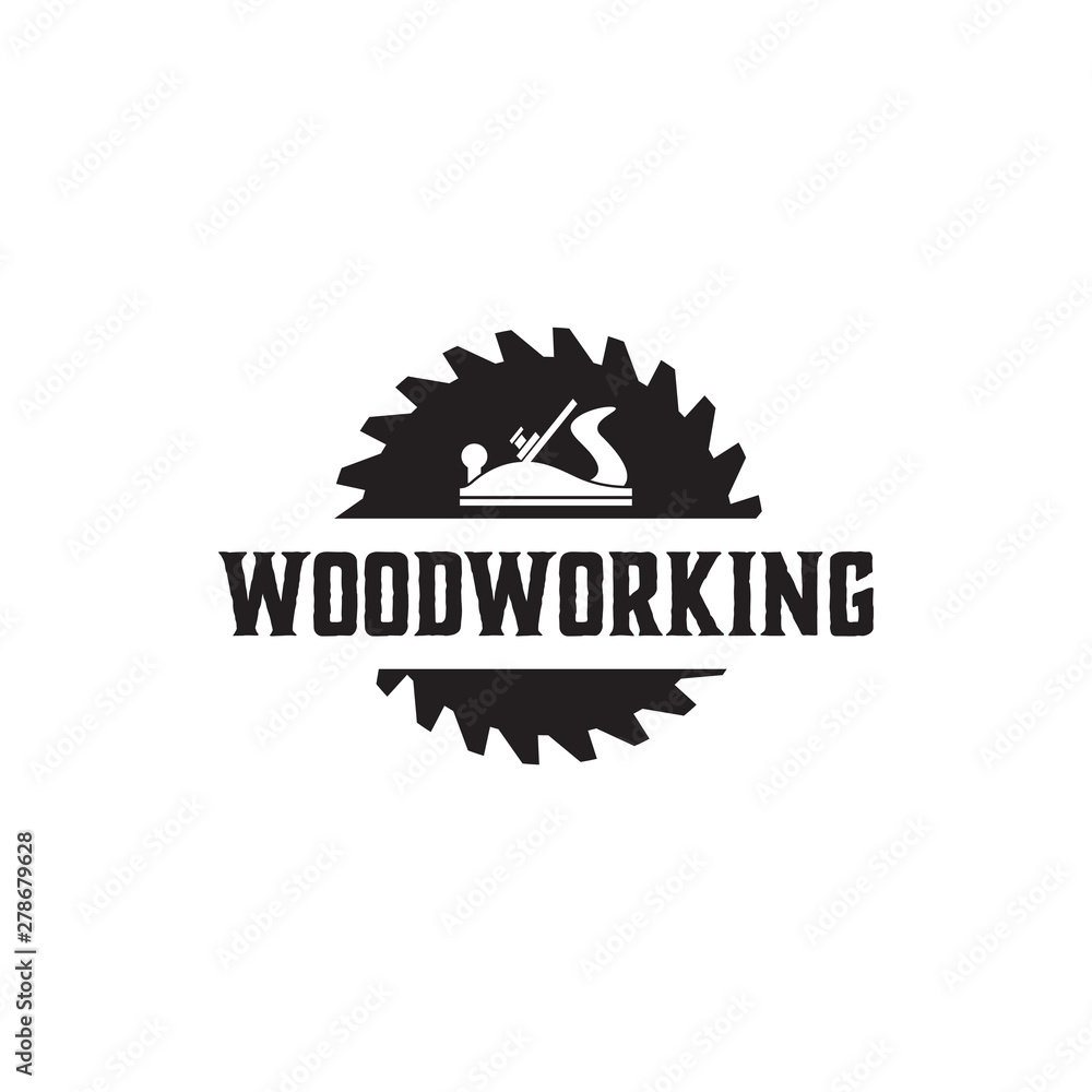 Woodworking gear logo design template vector element isolated Woodworking gear logo design template vector element isolated