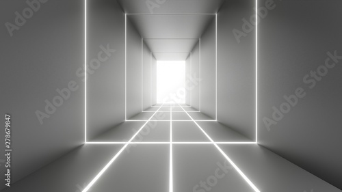 abstract empty modern room 3d rendering.