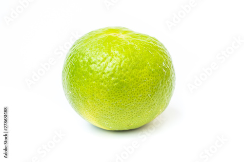 close up of lime on white background