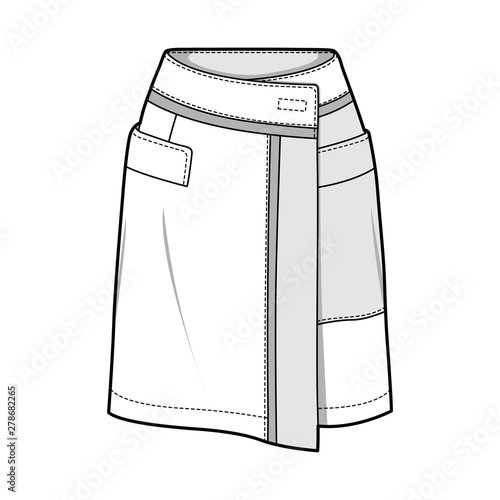 SKIRT fashion flat sketch template
