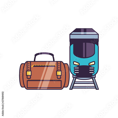 travel suitcase equipment with train