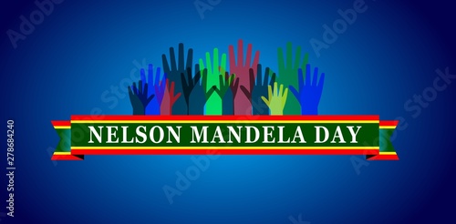 Valokuvatapetti International Nelson Mandela Day, illustration,banner or poster
