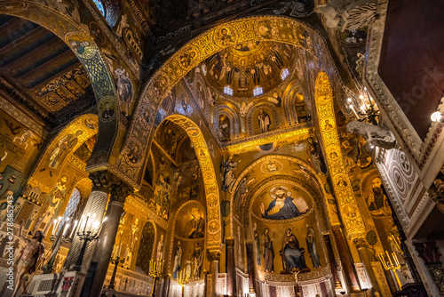 Interior of the Palatine Chapel of Palermo, Sicily, Italy photo
