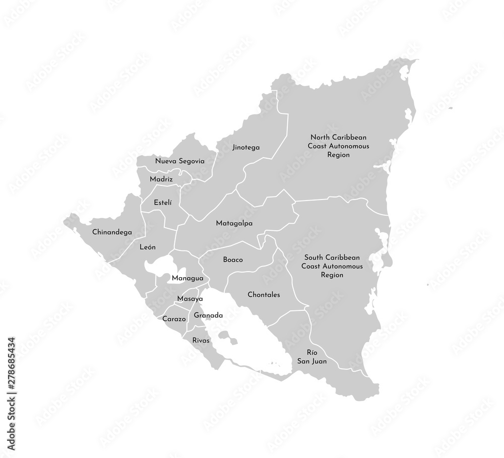 Vector isolated illustration of simplified administrative map of