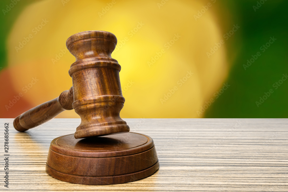 Judge's gavel on light background, front view. Law concept Judge's gavel on light background, front view. Law concept