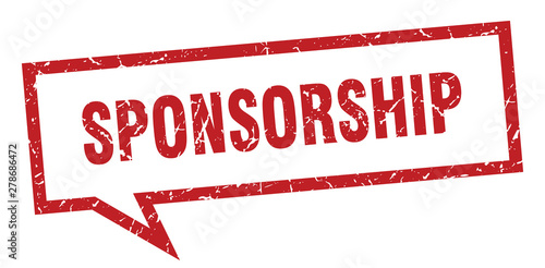 sponsorship sign. sponsorship square speech bubble. sponsorship