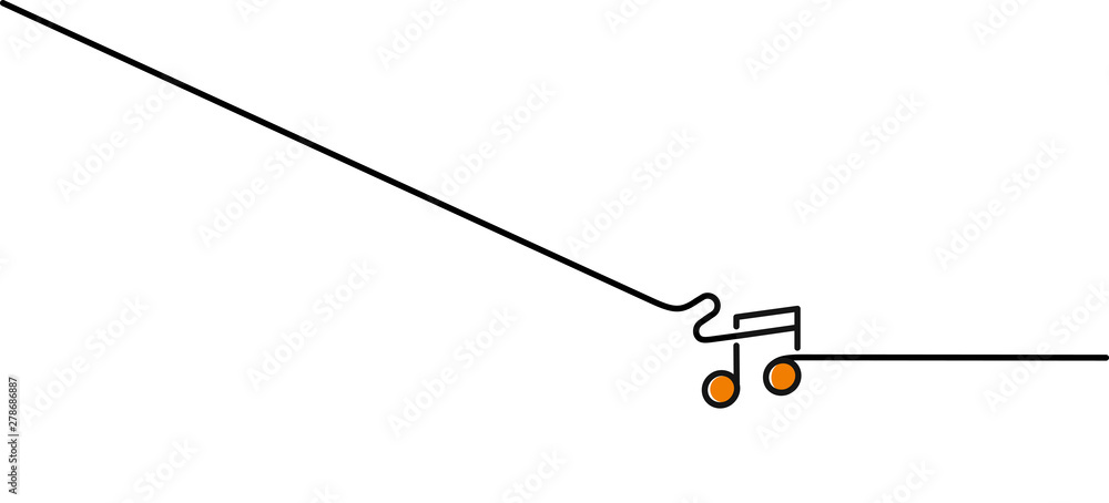 Music notes banner design, Flat Line art vector illustration. Music notes banner design, Flat Line art vector illustration.