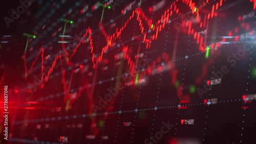 Wallpaper Mural Stock market recession chart trending down into a financial crisis Torontodigital.ca