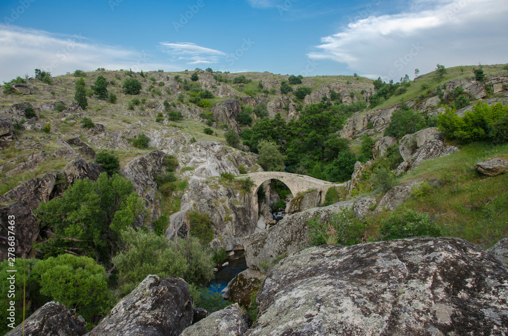 Stone Bridge - Mountain Landscape - Macedonia - Mariovo region - Zovich village - Panorama 