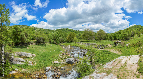 Macedonia, Mariovo region, Gradeshnica village - Mountain Landscape with river