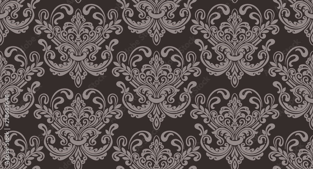 Vector damask seamless pattern background. Classical luxury old fashioned damask ornament, royal victorian seamless texture for wallpapers, textile, wrapping. Exquisite floral baroque template. Vector damask seamless pattern background. Classical luxury old fashioned damask ornament, royal victorian seamless texture for wallpapers, textile, wrapping. Exquisite floral baroque template.