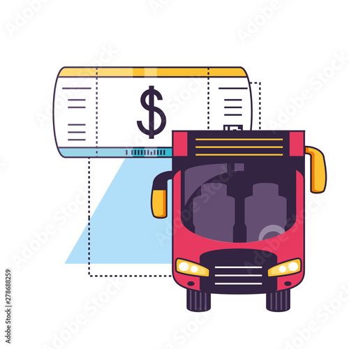 bus transport vehicle with ticket