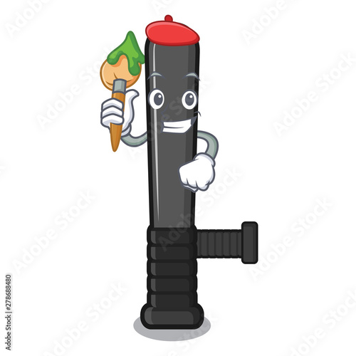 Artist police baton isolated with the character