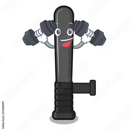 Fitness police baton isolated with the character
