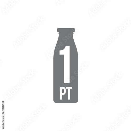 1 pint sign (pt mark) estimated volumes gallons (gal) Vector sym