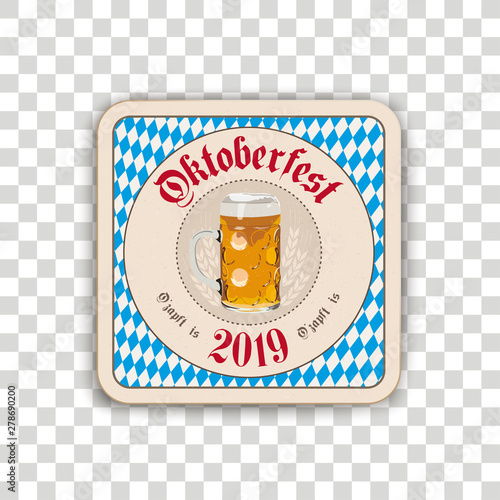 Bierdeckel Oktoberfest 2019 Transparenter Hintergrund