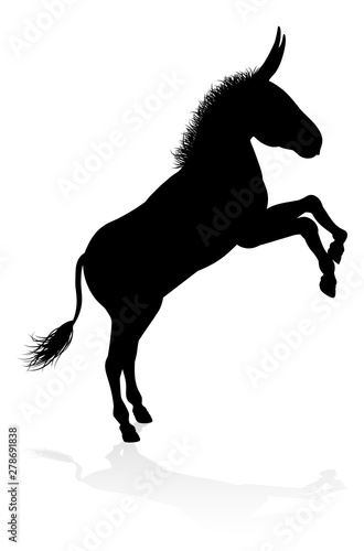 A detailed high quality donkey farm animal silhouette