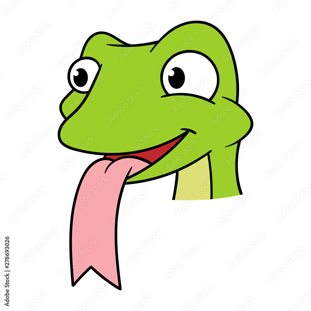 Cartoon Lizard Head With Tongue Out Stock Vector | Adobe Stock