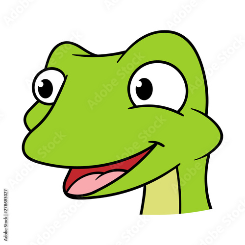 Cartoon Lizard Head Vector Illustration