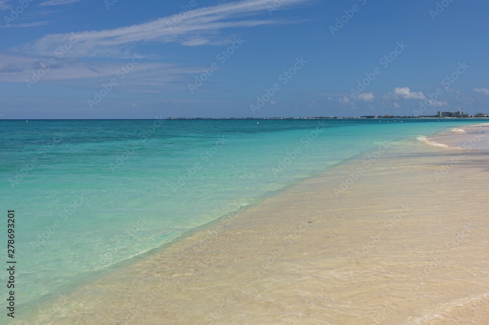 View of the Seven Mile Beach in Grand Cayman View of the Seven Mile Beach in Grand Cayman