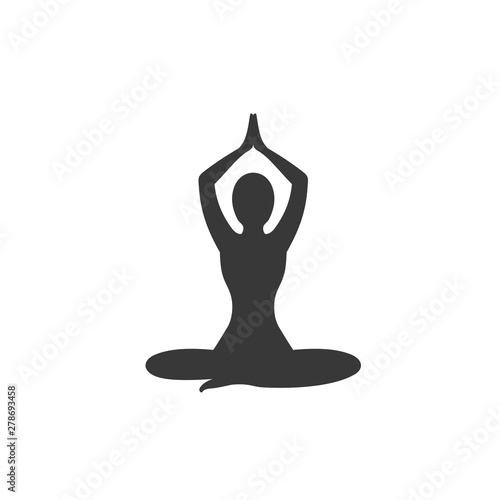 Yoga icon template color editable. Yoga symbol vector sign isolated on white background. Simple logo vector illustration for graphic and web design.