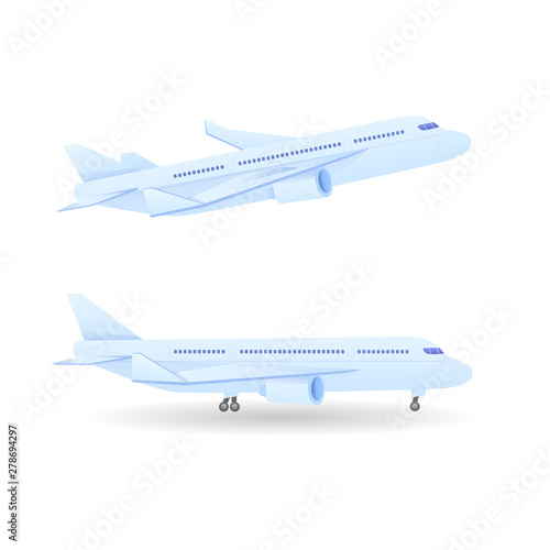 Set Isolated Plane Illustration, Air Vehicle Transportation Cartoon