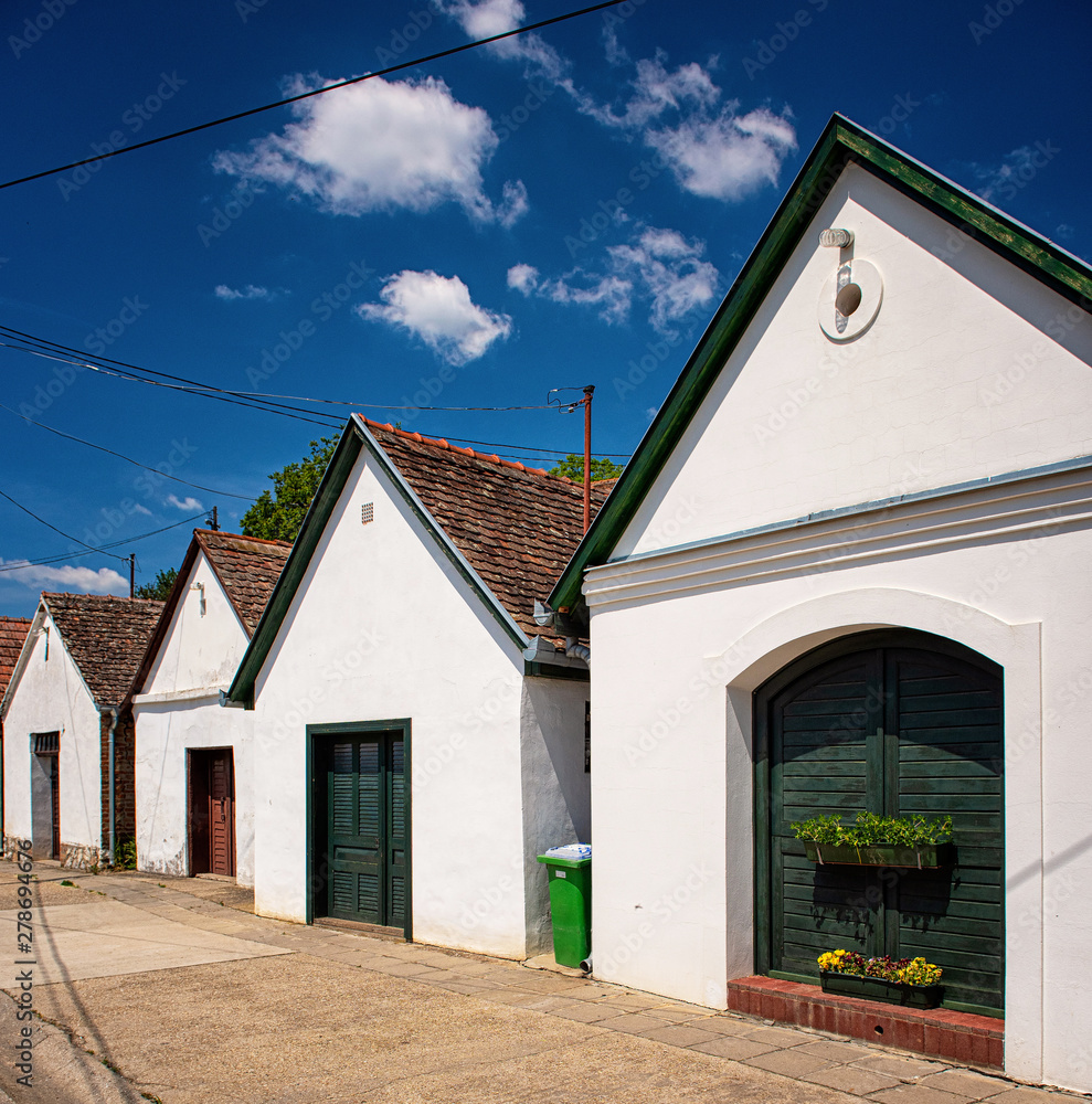 Traditional wine cellars in Villánykövesd, Hungary Traditional wine cellars in Villánykövesd, Hungary