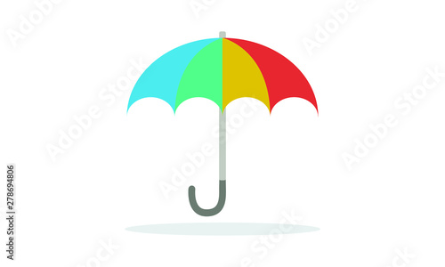 Colourful Umbrella Vector Flat Style Illustration