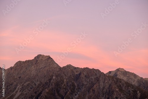 Southern Alps and Lake Tekapo, view from Mount .John, Mackenzie Country, New Zealand