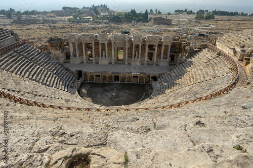 Amphitheater in ancient Hierapolis  Pamukkale  Turkey.