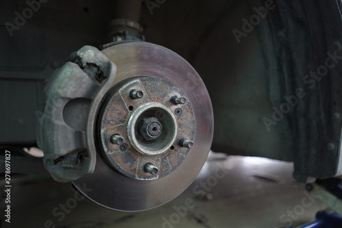 Car's disc brake detail