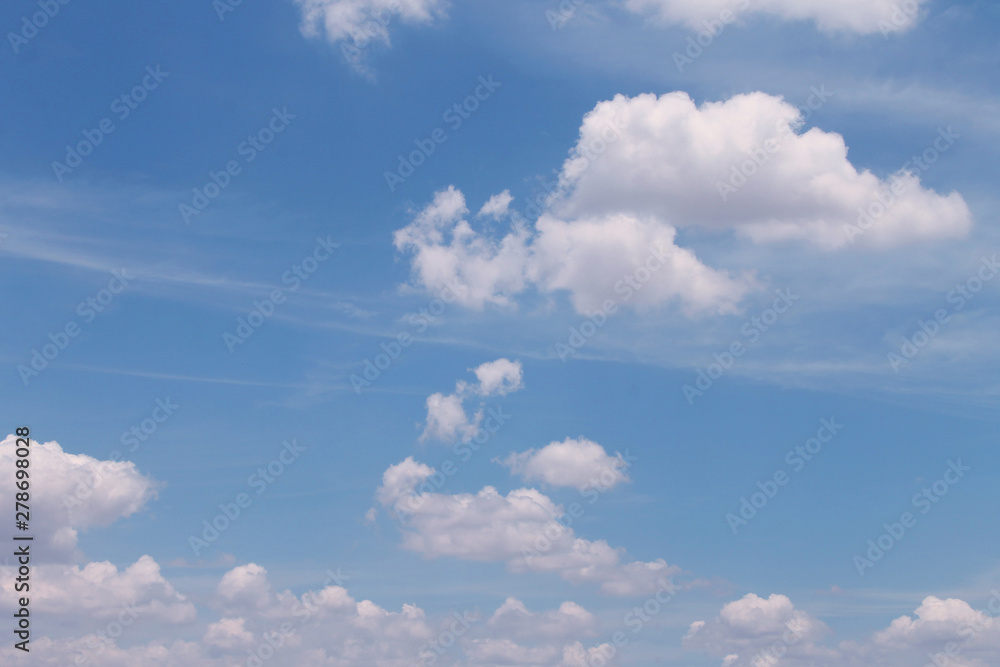 Blue sky with white clouds.