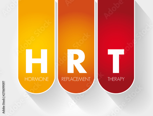 HRT - Hormone Replacement Therapy acronym, medical concept background