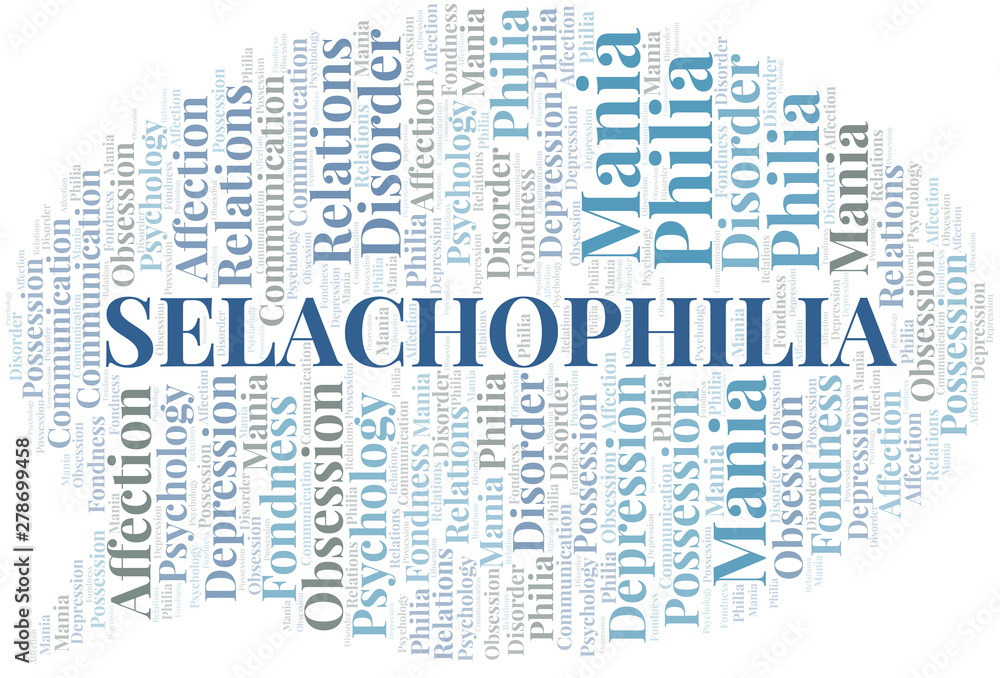 Fototapeta premium Selachophilia word cloud. Type of Philia.