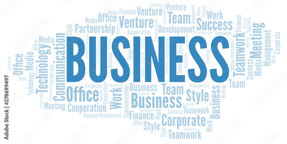 Obraz premium Business word cloud. Collage made with text only.