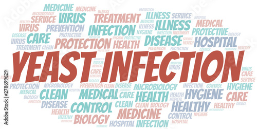 Yeast Infection word cloud vector made with text only.