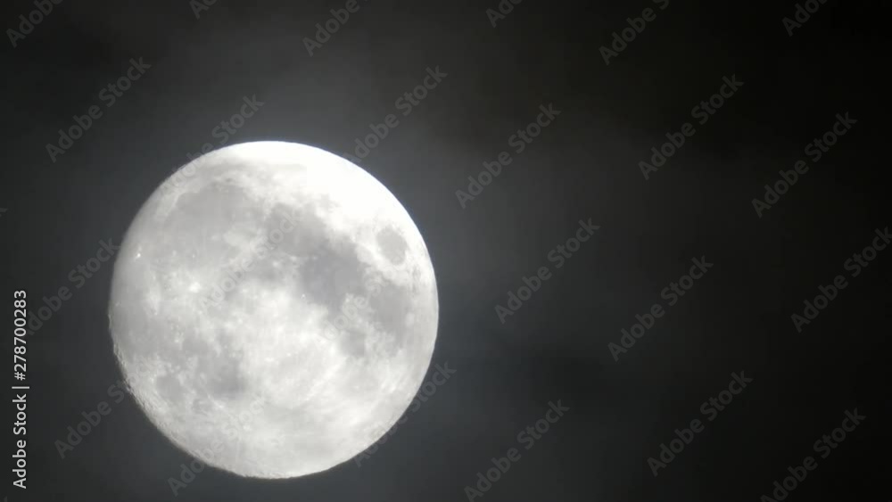 Full moon moving left to right on a cloudy night Full moon moving left to right on a cloudy night