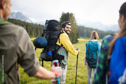 Trek Hiking Destination Experience Adventure Happy Lifestyle Concept