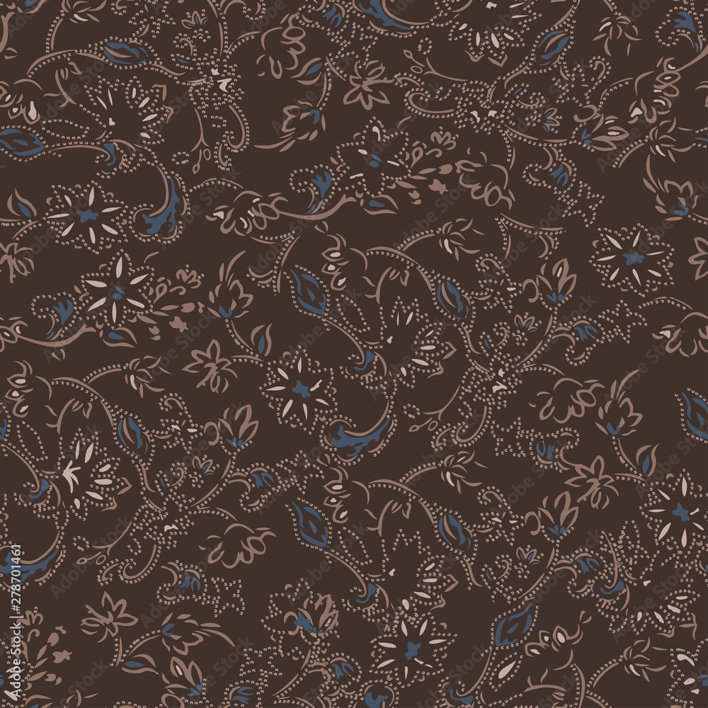 Fototapeta premium Seamless pattern small branched flower design