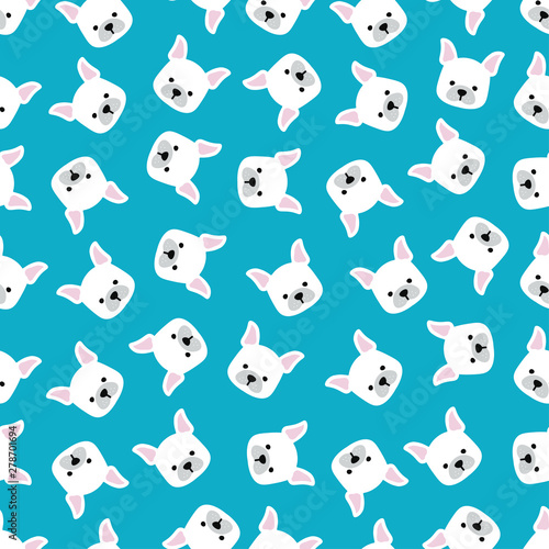 White dogs seamless pattern