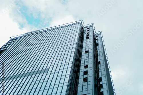 Skyscraper and tower of business center  blue sky  Business concept. Banner
