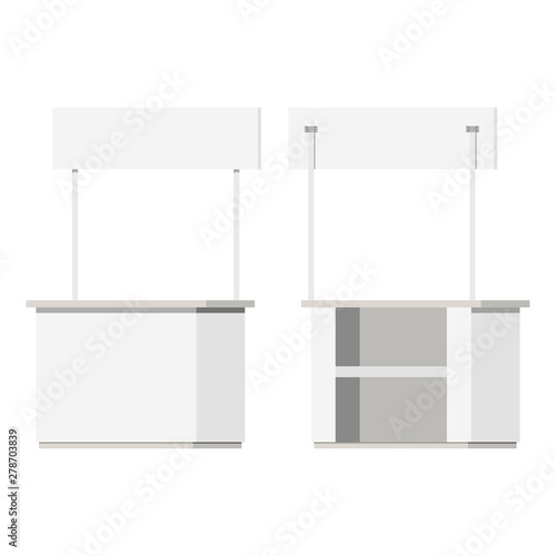 Vector illustration of promotional rack front and back view.