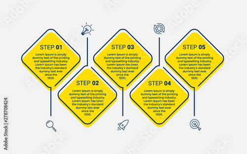 Vector Infographic label design template with icons and 5 options or steps. Can be used for process diagram, presentations, workflow layout, banner, flow chart, info graph - Vector