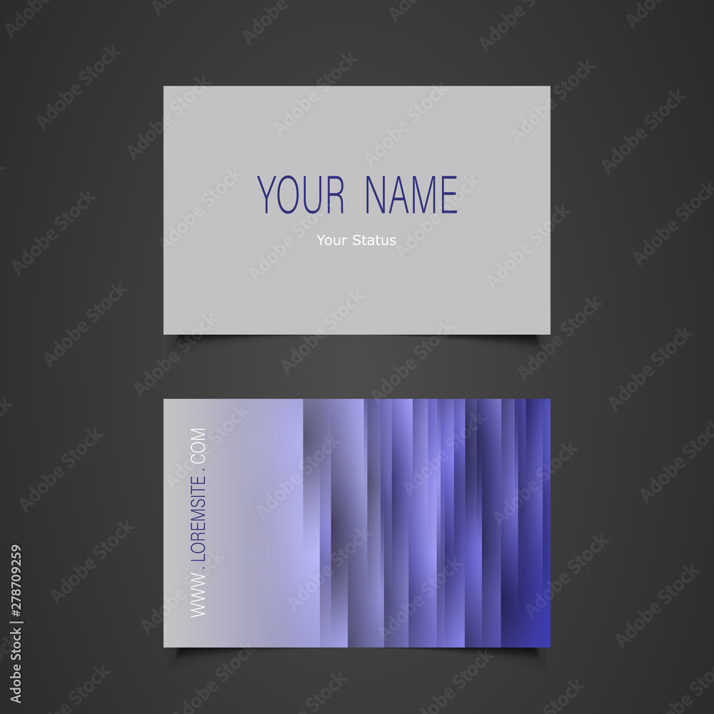 Business Card Template with Abstract Purple and Grey Design