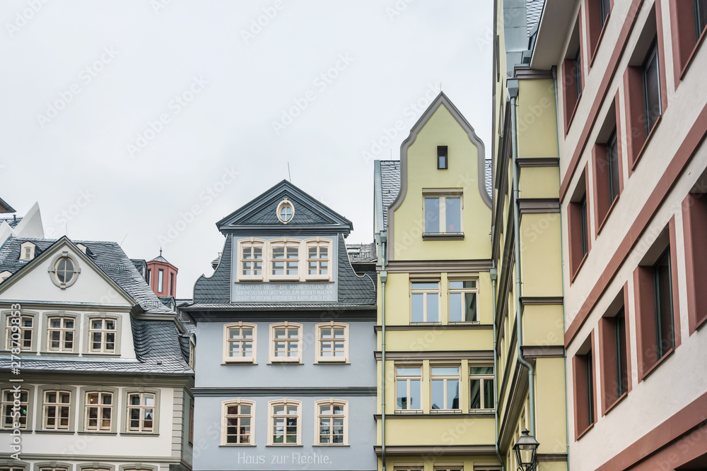 Fototapeta premium Frankfurt, Germany - June 12, 2019: Old Town of Frankfurt am Main, Germany.
