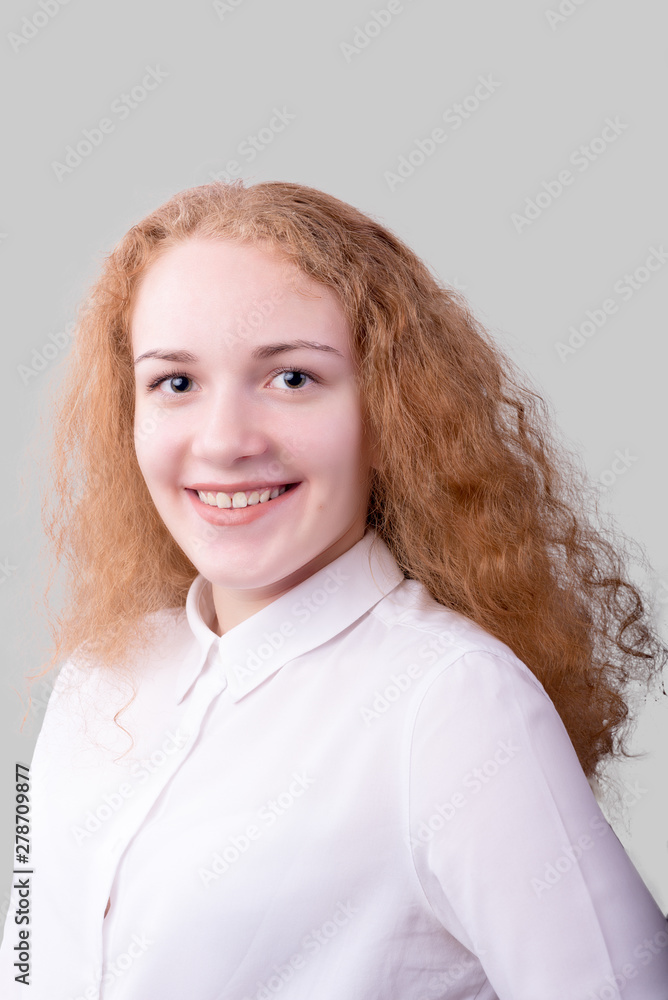 Fototapeta premium portrait happy young woman isolated