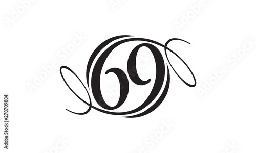 number 69 abstract logo photo